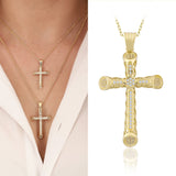 14k Gold | Puffy Crucifix Necklace