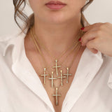 14k Gold | Puffy Crucifix Necklace