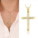 14k Gold | 3D Thick Cross Necklace