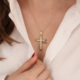 14k Gold | 3D Thick Cross Necklace