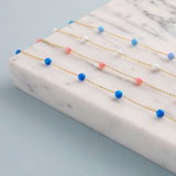 14k Gold | White Opal Beaded Necklace