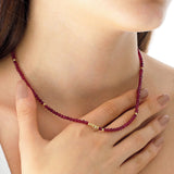 14k Gold | Red Jade Beaded Necklace