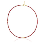 14k Gold | Red Jade Eternity Beaded Necklace