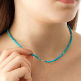 14k Gold | Turquoise Eternity Beaded Necklace