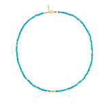 14k Gold | Turquoise Eternity Beaded Necklace