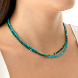 14k Gold | Turquoise Eternity Beaded Necklace