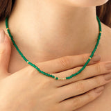 14k Gold | Green Jade Eternity Beaded Necklace