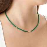 14k Gold | Green Jade Eternity Beaded Necklace