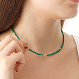 14k Gold | Green Jade Eternity Beaded Necklace