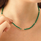 14k Gold | Green Jade Eternity Beaded Necklace