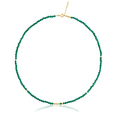 14k Gold | Green Jade Eternity Beaded Necklace