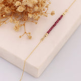 14k Gold | Red Jade Beaded Necklace