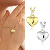 14k Gold | 2mm Rolo Chain Necklace with Puffy Heart Charm