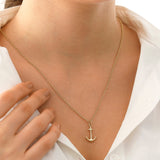 14k Gold | 2mm Rolo Chain Necklace with Puffy Heart Charm