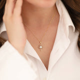 14k Gold | White Opal North Star Necklace