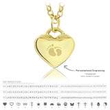 14k Gold | 2mm Rolo Chain Necklace with Flat Heart Charm