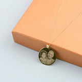 14k Gold | Photo/Portrait Engraved Disc Necklace