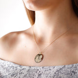 14k Gold | Photo/Portrait Engraved Disc Necklace