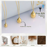 10k Gold | Teardrop Cremation Urn / Ash Holder Necklace