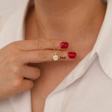 10k Gold | Disc Cremation Urn / Ash Holder Necklace