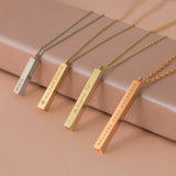 14k Gold | Bar Cremation Urn / Ash Holder Necklace