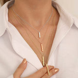 14k Gold | Bar Cremation Urn / Ash Holder Necklace