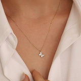 14k Gold | Minimal Butterfly Necklace