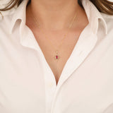 14k Gold | Ruby North Star Necklace