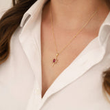 14k Gold | Ruby North Star Necklace