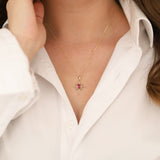 14k Gold | Ruby North Star Necklace