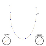 14k Gold | Round Lapis Lazuli Beaded Necklace