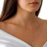 14k Gold | White Pearl Beaded Necklace