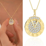 14k Gold | Zodiac Rotating Disc Diamond Necklace