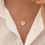 14k Gold | Zodiac Rotating Disc Diamond Necklace