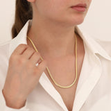 14k Gold | Herringbone Chain Necklace