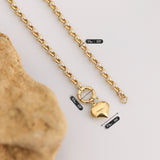 14k Gold | 5.5mm Rolo Chain Charm Necklace