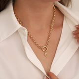 14k Gold | 5.5mm Rolo Chain Charm Necklace