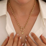 14k Gold | 5.5mm Rolo Chain Charm Necklace