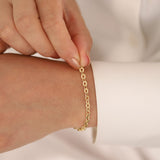 14k Gold | Oval Cable Chain Bracelet