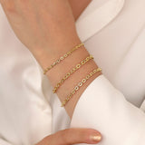 14k Gold | Oval Cable Chain Bracelet