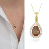 14k Gold | Diaspore Teardrop Pave Necklace