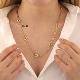 14k Gold | Paperclip & Round Link Chain Necklace