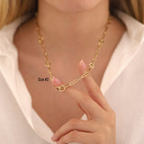 14k Gold | Paperclip & Round Link Chain Necklace