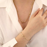 14k Gold | Paperclip & Round Link Chain Necklace