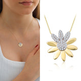 14k Gold | Daisy Charm Necklace