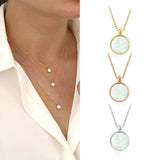 14k Gold | Minimalist White Opal Necklace