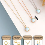 14k Gold | Minimalist White Opal Necklace