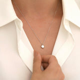 14k Gold | Minimalist White Opal Necklace