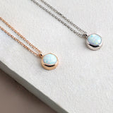 14k Gold | Minimalist White Opal Necklace