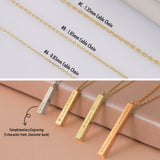 14k Gold | Personalized 3D Bar Necklace